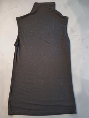 April Black Sleeveless Turtleneck Top